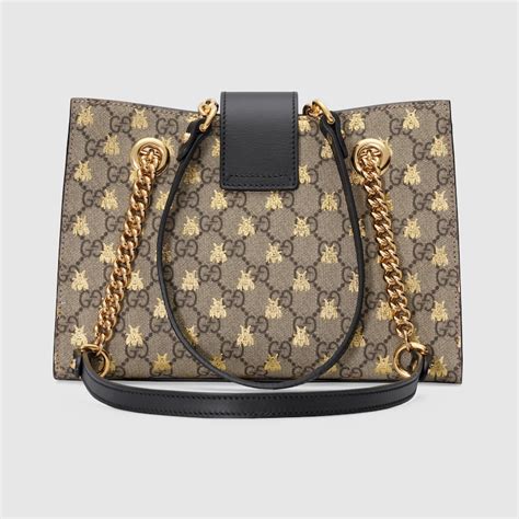 Gucci Borsa a spalla Padlock GG con api misura piccola